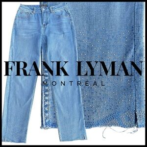 Frank Lyman (Montreal) High Rise Taper Leg Sequin Hem Ankle Jeans (M)